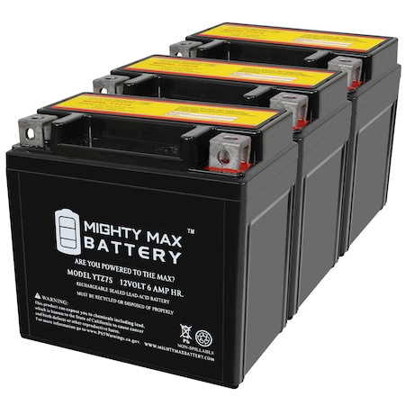 YTZ7S 12V 6AH Replacement Battery Compatible With Kawasaki 26012-0098 - 3PK